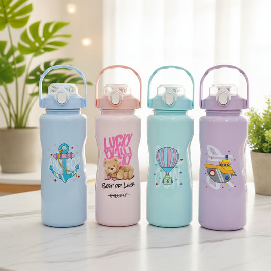 3 Piece Set Printed Water Bottle Bottle (2000+900+300 ML)