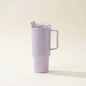 Purple TOONY plastic tumblers with handles, 1800ml capacity, leak-proof design