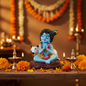 Handcrafted Bal Krishna Ji with Cow Statue