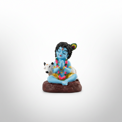 Handcrafted Bal Krishna Ji with Cow Statue