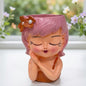 Handcrafted Cute Hair Cut Design Girl Planter