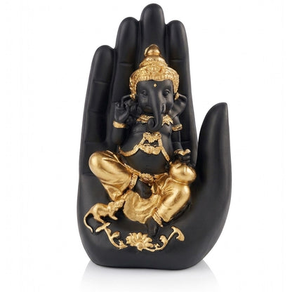 Handcrafted Polyresin Ganesha Palm Decorative Showpiece