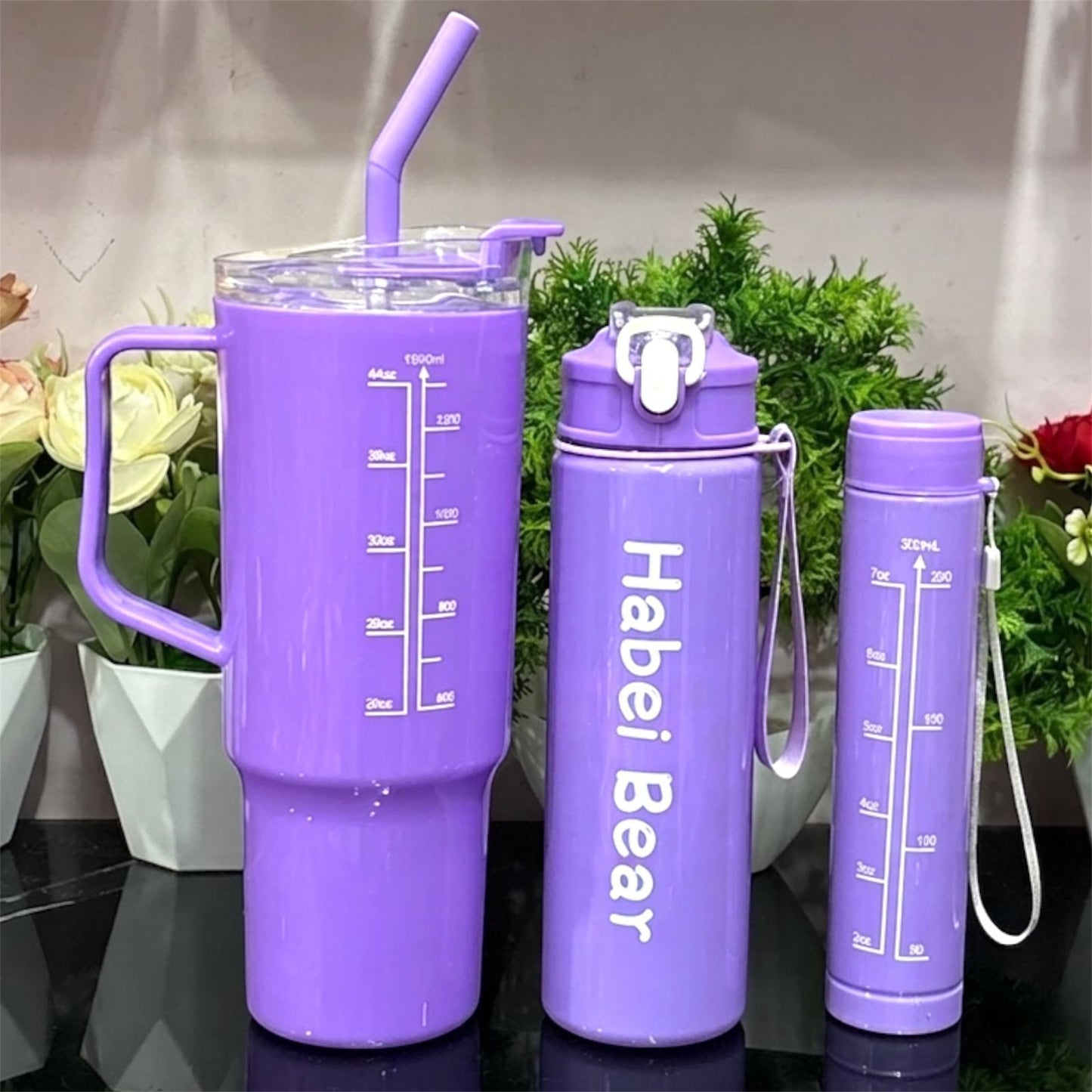 3 Piece Set of 2 Bottles & 1 Mug (1500ml + 800ml + 300ml)