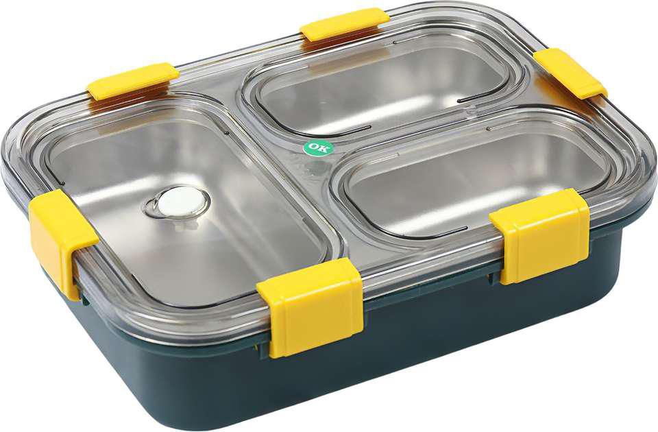 3 Compartment Stainless Steel Leakproof TOKYO Lunc h Box