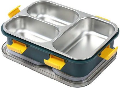 3 Compartment Stainless Steel Leakproof TOKYO Lunc h Box