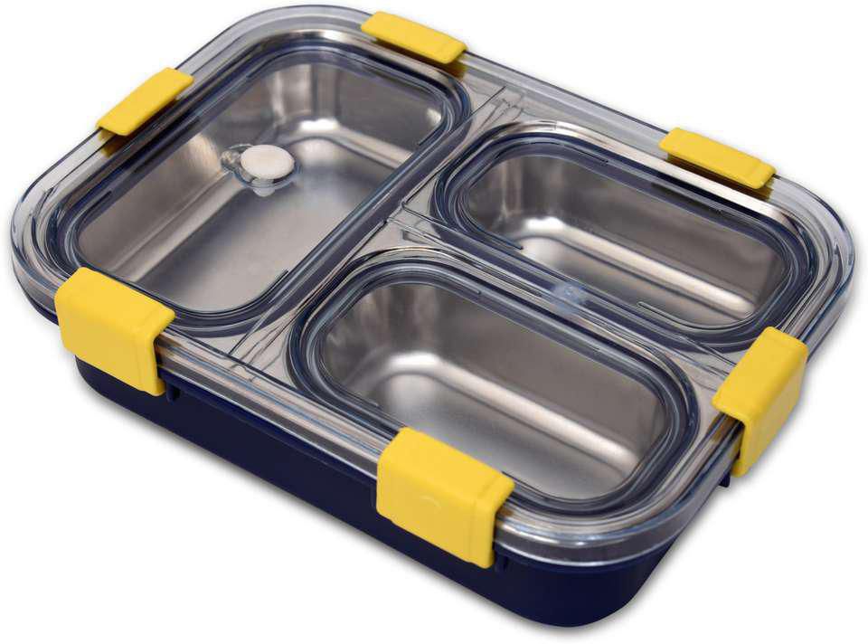 3 Compartment Stainless Steel Leakproof TOKYO Lunc h Box