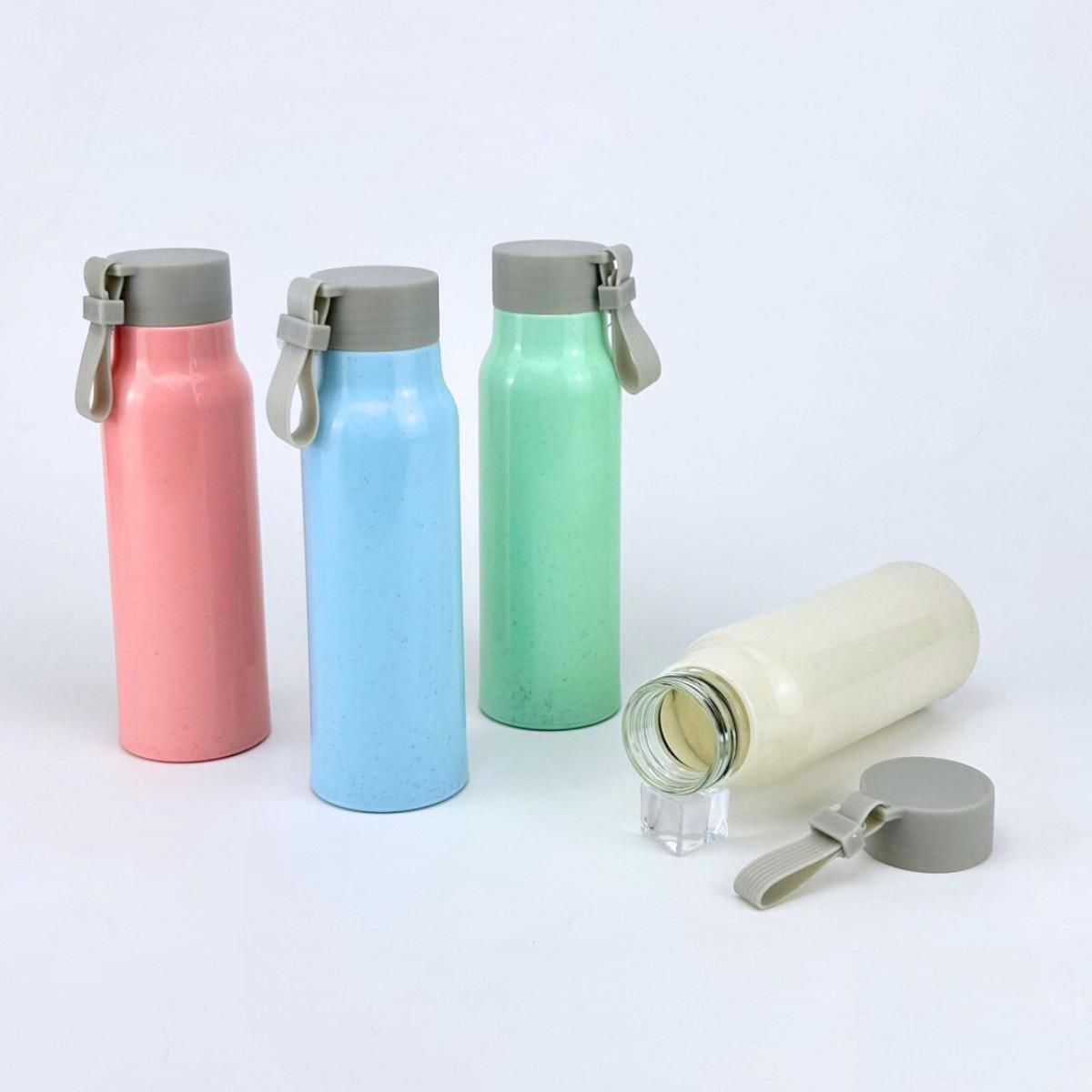 Mix Colour Glass Water Bottle (400ml)