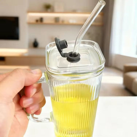 Glass Mug With Straw