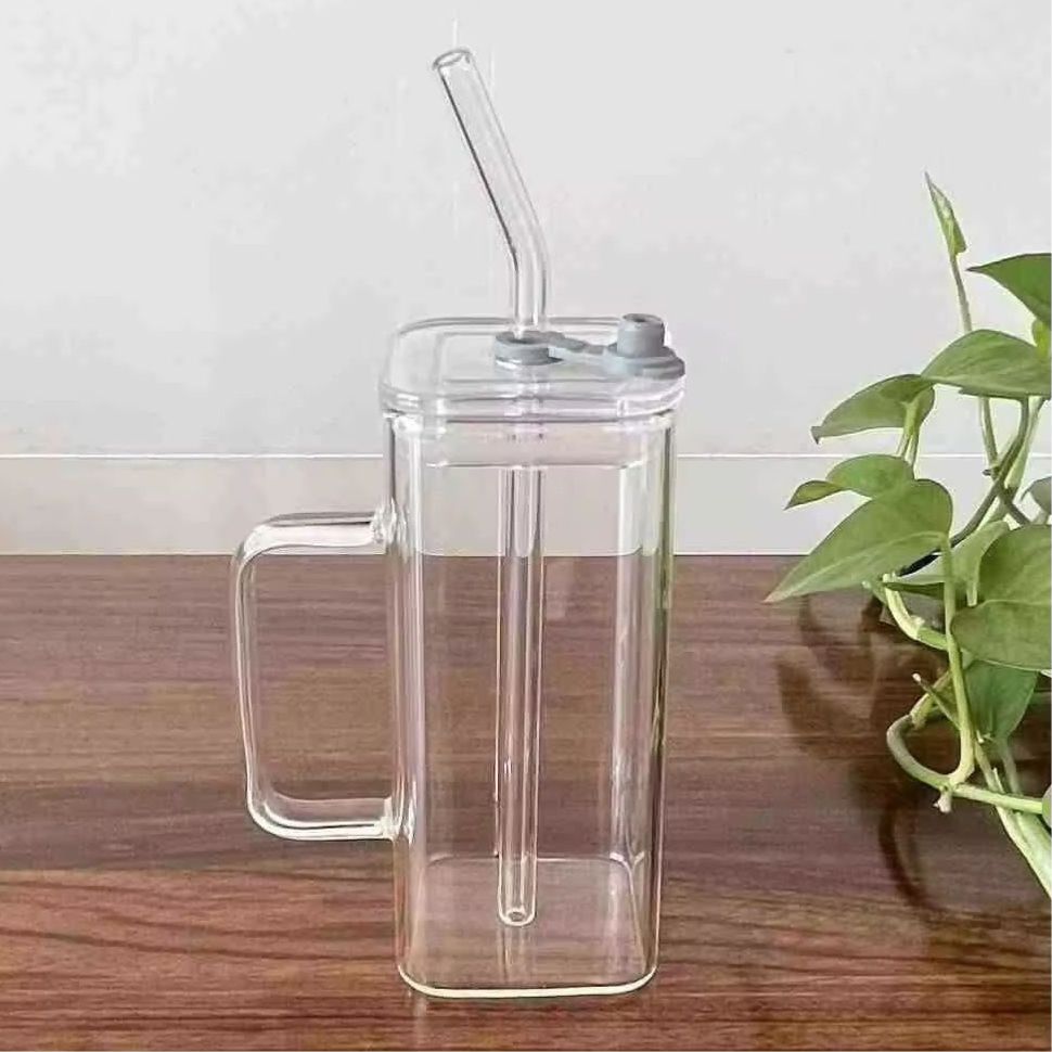 Glass Mug With Straw