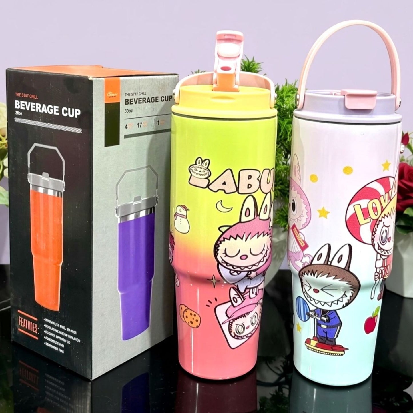 Labubu Design Stainless Steel Hot & Cold Tumbler (950ml)