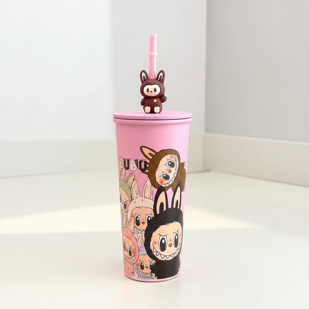 Pink Mix Cartoon Designs Stainless Steel Hot & Cold Sipper
