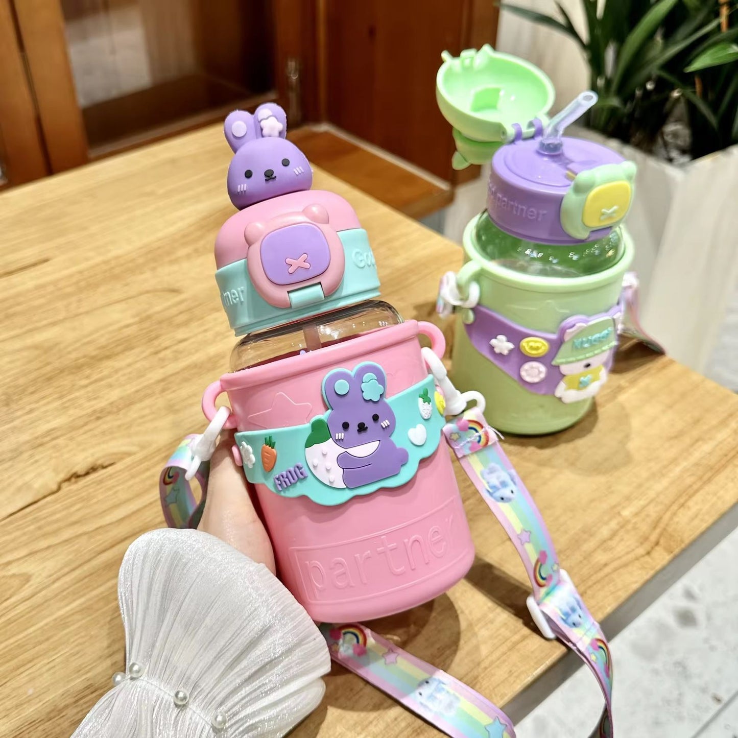 Cute Cartoon Design Sipper Bottle