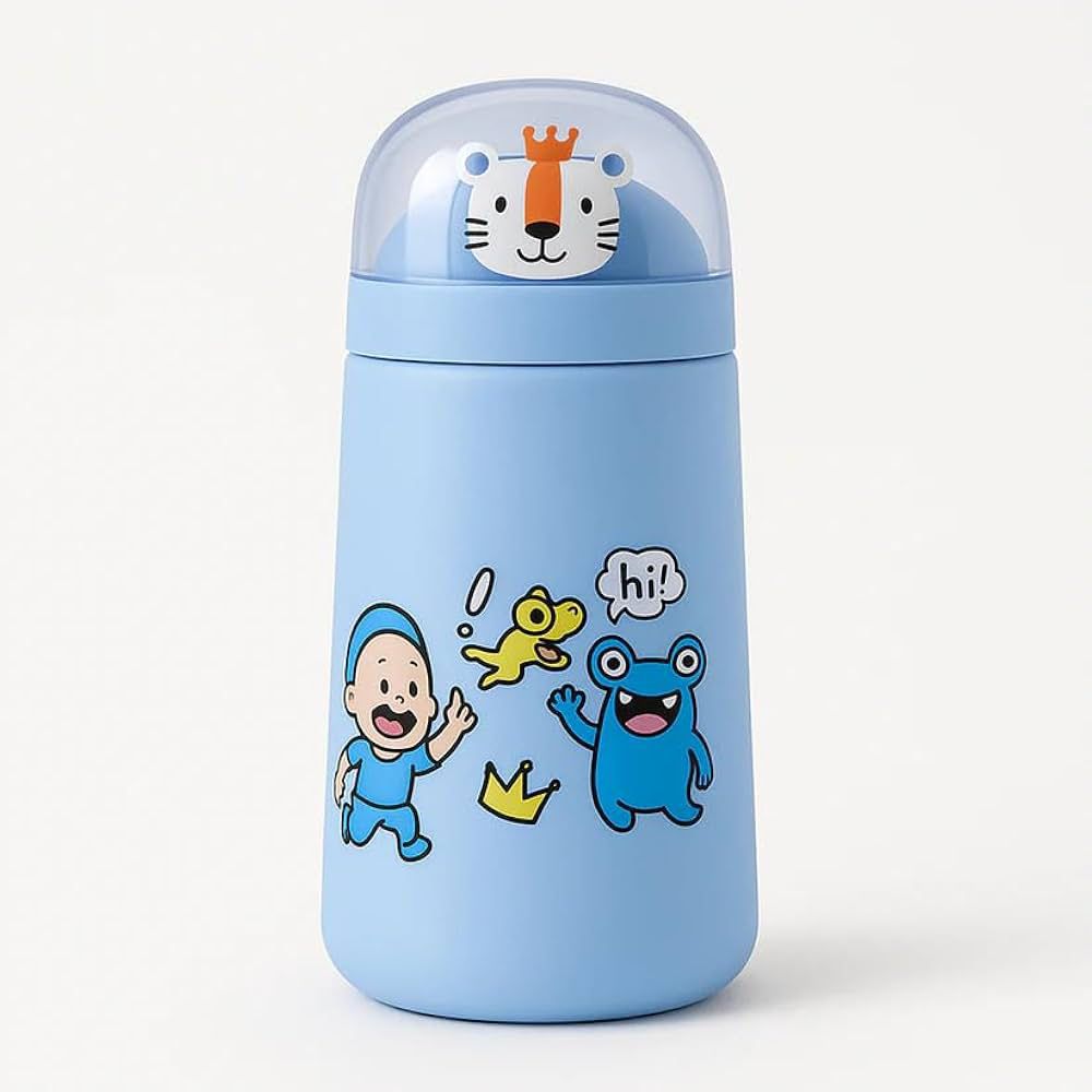 Cute Cartoon Design Glass Water Bottle