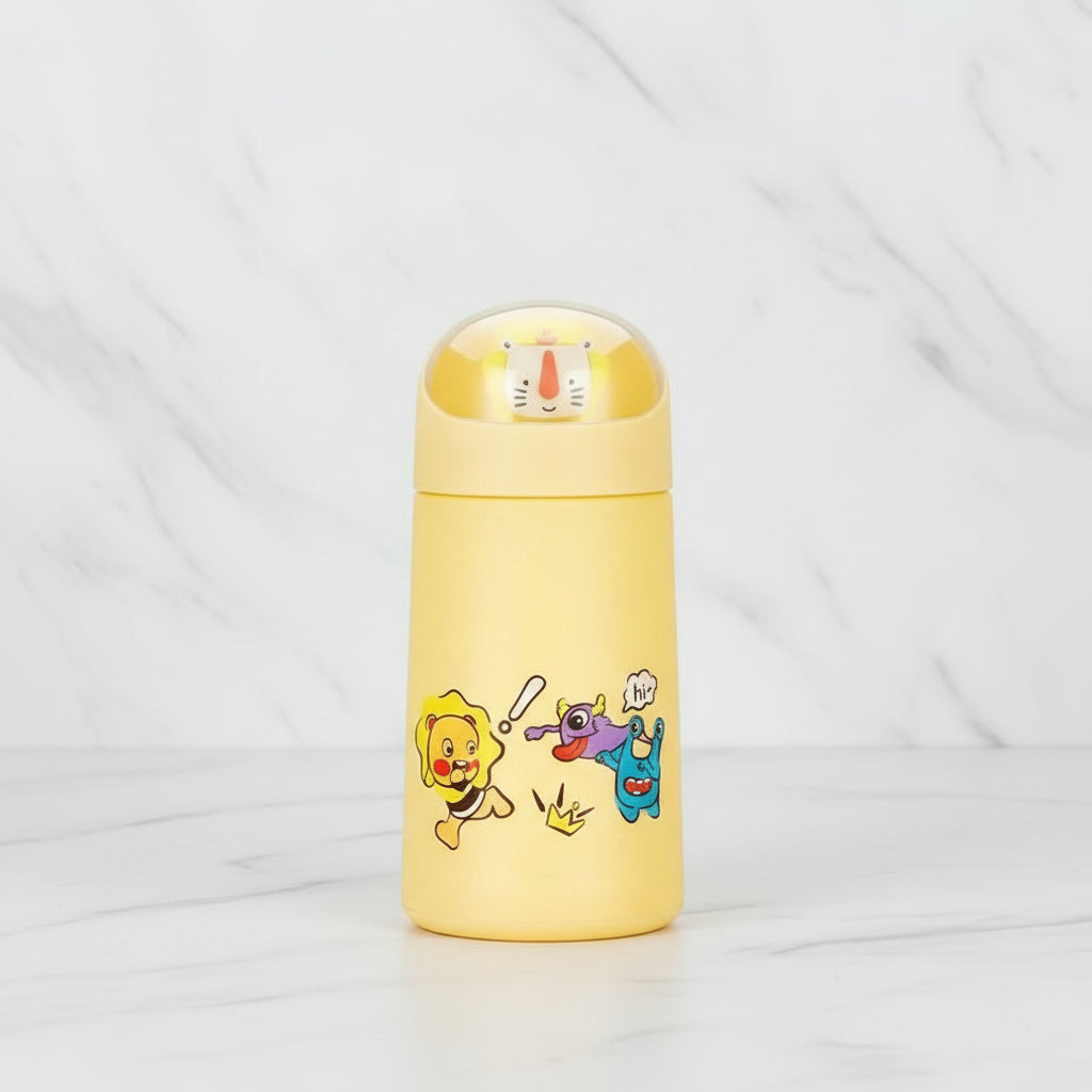 Cute Cartoon Design Glass Water Bottle