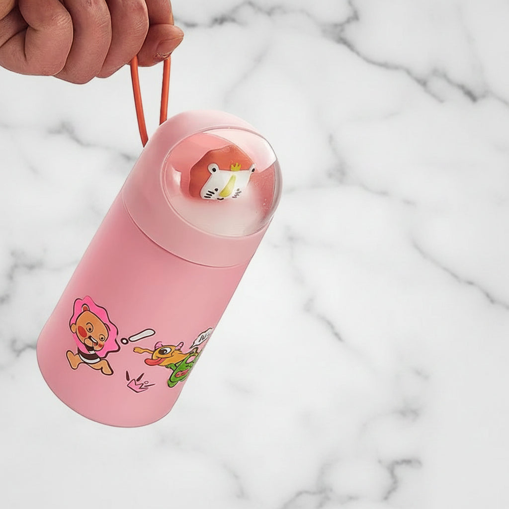 Cute Cartoon Design Glass Water Bottle