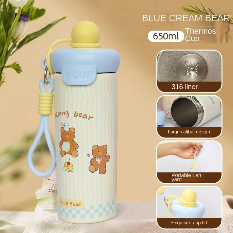 Cut Stainless Steel Hot & Cold Water Bottoe & Sipper (650ml)
