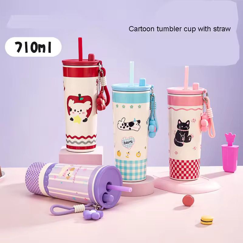 Cute Cartoon Stainless Steel Sipper Bottle (710ml)