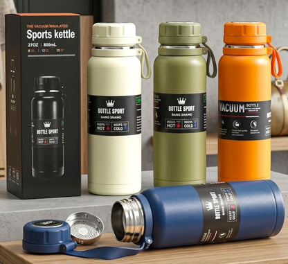 Mix Colour Stainless Steel Hot & Cold Water Bottle (800ml)