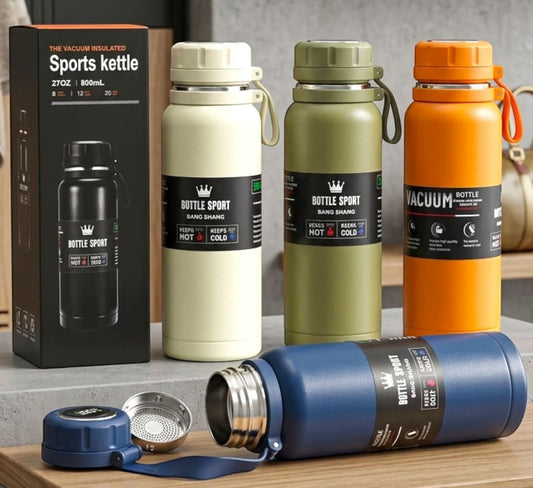 Mix Colour Stainless Steel Hot & Cold Water Bottle (800ml)
