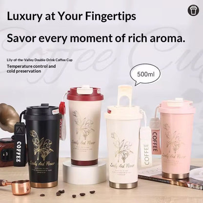 Premium Stainless Steel Coffee Mug Bottle (500ml)