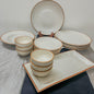Rustic Speckled Cream Beige Matte Ceramic Plate Set 2 Piece -10 Inch Ceramic Dinner Plates | Microwave & Dishwasher Safe Ceramic Plates for Dinner