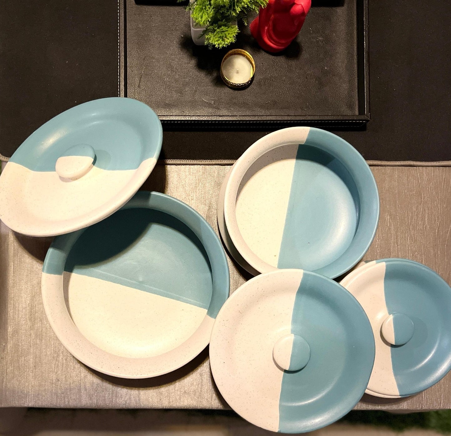 Premium Tri-Tone Ceramic Casserole Set