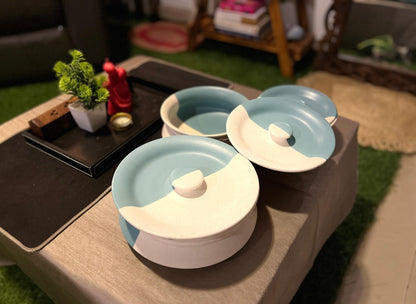 Premium Tri-Tone Ceramic Casserole Set