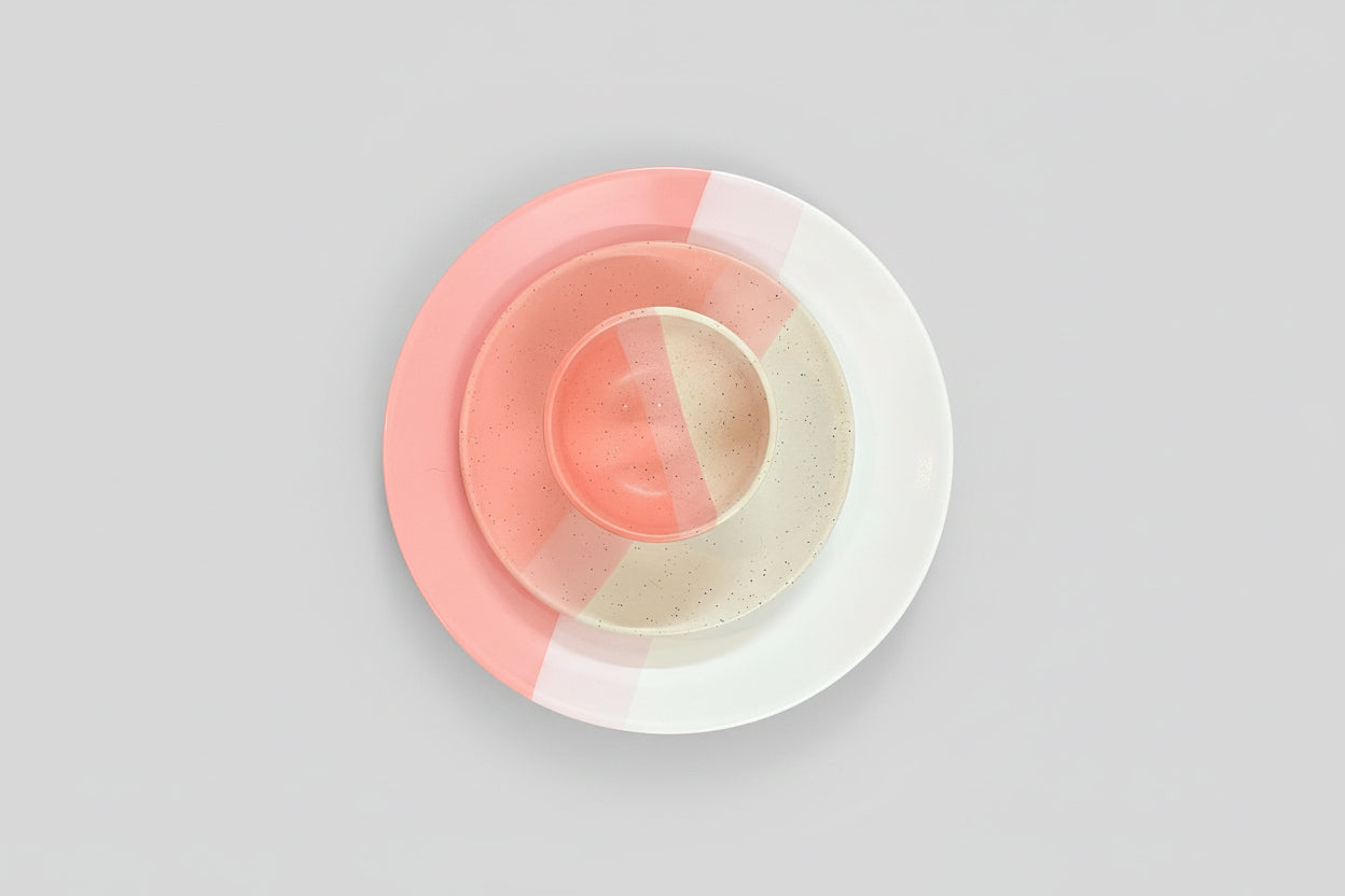 Modern Tri-Tone Ceramic Dinner Set | Microwave & Dishwasher Safe