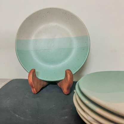 Tritone Green Matte 2 Piece -10 Inch Ceramic Dinner Plates Microwave & Dishwasher Safe Ceramic Plates for Dinner | Full Plates Set of 2 | Dinner Full Plates