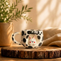 Handmade Cute Ceramic Pinterest Inspired Bunny Mug (350 ML) | White and Black, Romantic Gift for Anniversary, Birthday, Boyfriend/Girlfriend, Coffee & Tea Lovers, Valentine's Day  | Microwave & Dishwasher Safe | Daily use (Pack of 1)